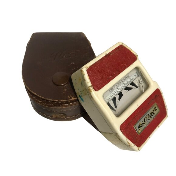 Vintage Mini Rex II Cine Light Meter With Leather Case - Picture 1 of 11